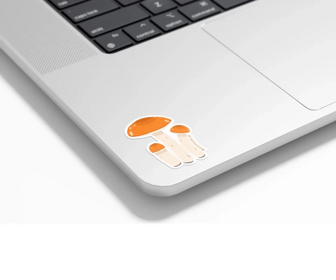 Kourtni Gunn Art Orange Mushrooms Sticker - The Local Space