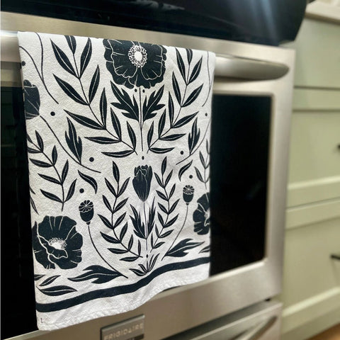 Kourtni Gunn Art Poppy Tea Towel - 100% Cotton - The Local Space