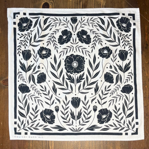 Kourtni Gunn Art Poppy Tea Towel - 100% Cotton - The Local Space
