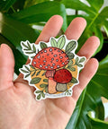 Kourtni Gunn Art Red Mushroom & Ferns Sticker - The Local Space