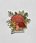 Kourtni Gunn Art Red Mushroom & Ferns Sticker - The Local Space