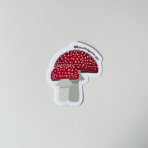 Kourtni Gunn Art Red Mushrooms Sticker - The Local Space