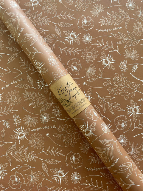 Kourtni Gunn Art Wildflower Wrapping Paper - 2 Sheets - The Local Space