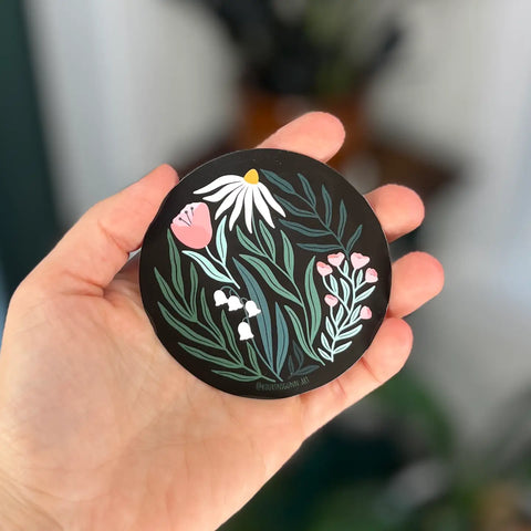 Round Floral Sticker