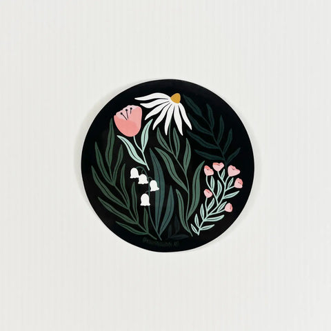 Round Floral Sticker