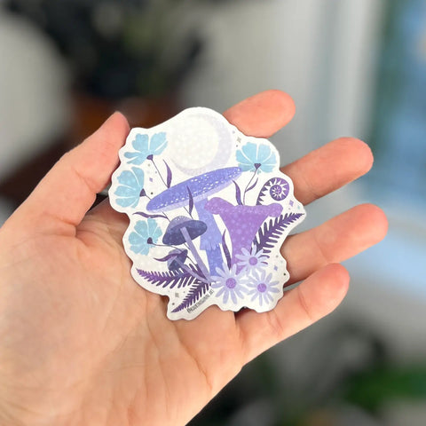 Glittery Mushroom Sticker
