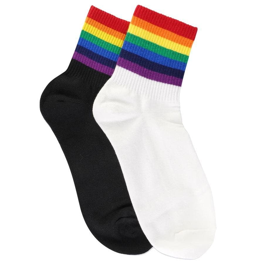 Pride Rib Short Socks Black (SALE) - The Local Space