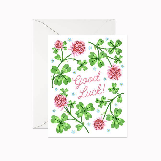 Good Luck Four Leaf Clovers | Greeting Card - The Local Space
