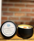 Little House Creations black raspberry vanilla wood wick candle 6oz tin - The Local Space