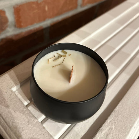 Little House Creations Bourbon Sandalwood wood wick candle 6oz soy candle - The Local Space