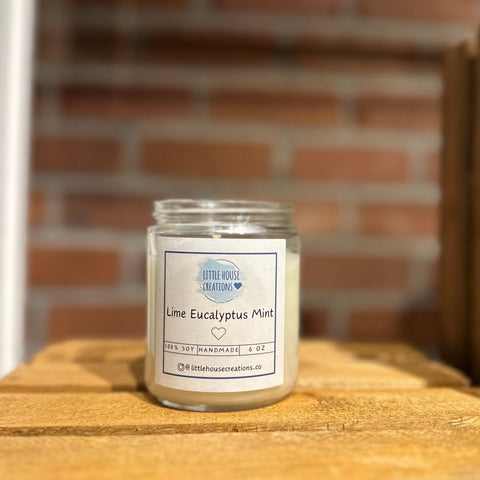 Little House Creations Lime Eucalyptus Mint Candle - 6oz All Natural Soy Candle - The Local Space