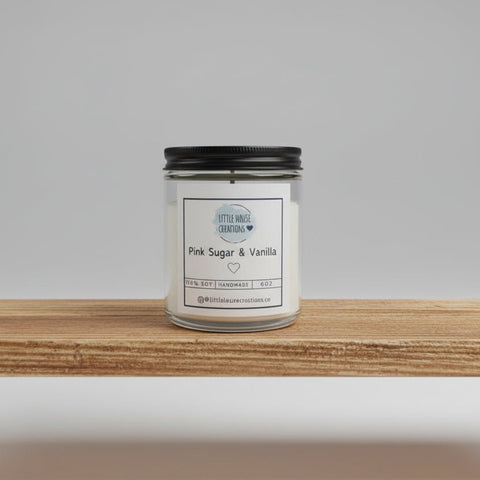 Little House Creations Pink Sugar Vanilla Candle - 6oz All Natural Soy Candle - The Local Space