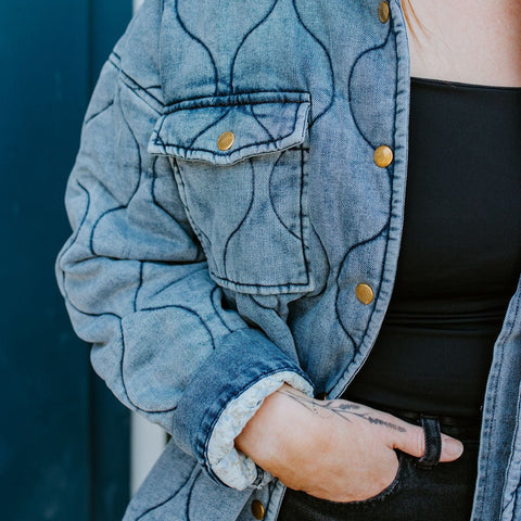 Leni Quilted Denim Jacket