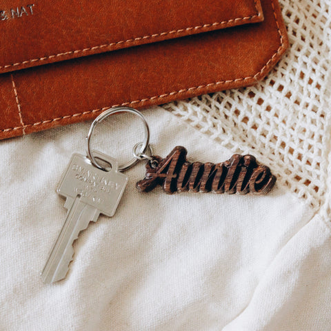 Auntie | Wood Keychain - The Local Space