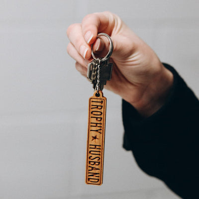 Trophy Husband | Wood Keychain - The Local Space