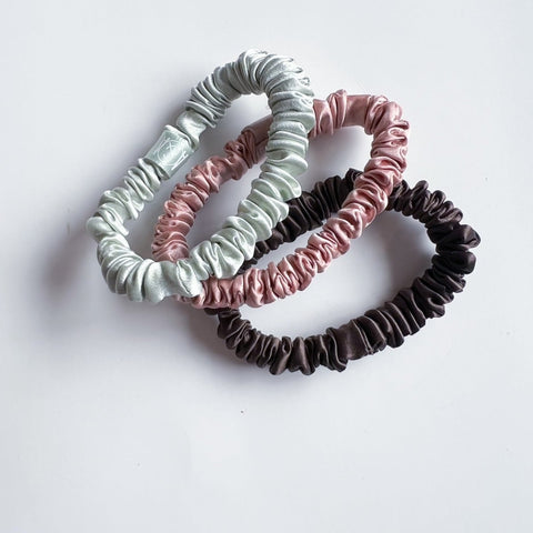 Micro Silk Scrunchie Trio - The Local Space
