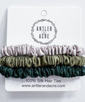 Antler and Acre Micro Silk Scrunchie Trio small silk hair scrunchies - The Local Space