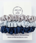 Antler and Acre Micro Silk Scrunchie Trio small silk hair scrunchies - The Local Space