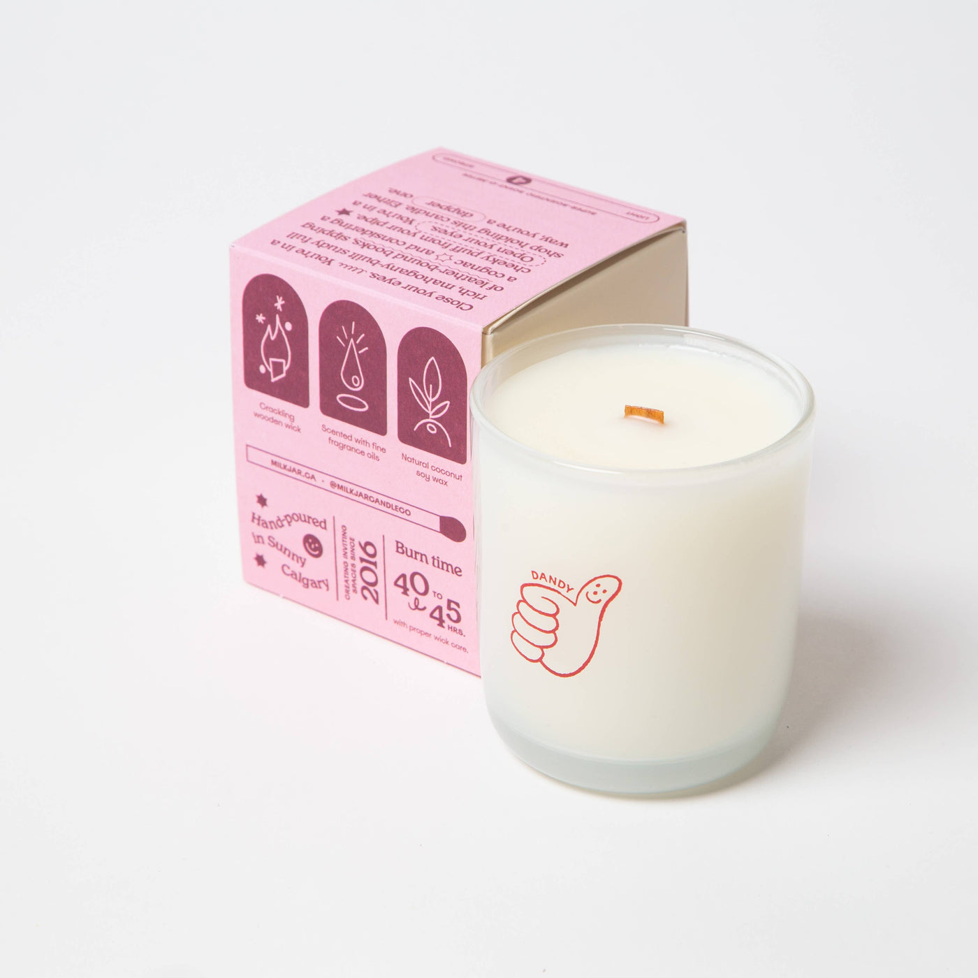 Dandy - Mahogany, Firewood & Pine Coconut Soy 8oz Candle - The Local Space