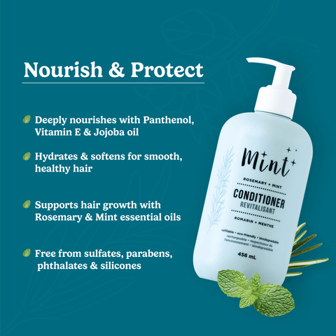 Mint Cleaning Rosemary & Mint Conditioner – Plant - Based Nourishing Formula - The Local Space