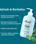 Mint Cleaning Rosemary & Mint Shampoo – Plant - Based Hydrating Formula - The Local Space