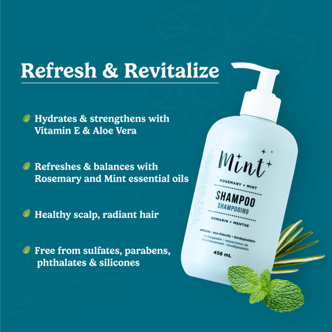 Mint Cleaning Rosemary & Mint Shampoo – Plant - Based Hydrating Formula - The Local Space