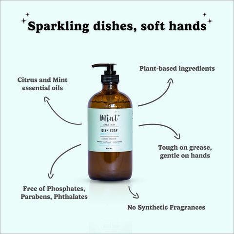 Mint Cleaning mint dish soap natural biodegradable dish soap - The Local Space