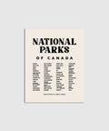 National Parks of Canada Checklist Print - The Local Space