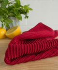 Ripple Carmine Red Dishcloths | Set of 2 - The Local Space