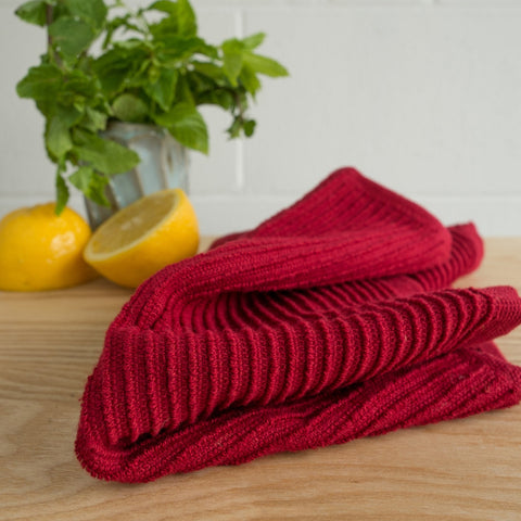 Ripple Carmine Red Dishcloths | Set of 2 - The Local Space