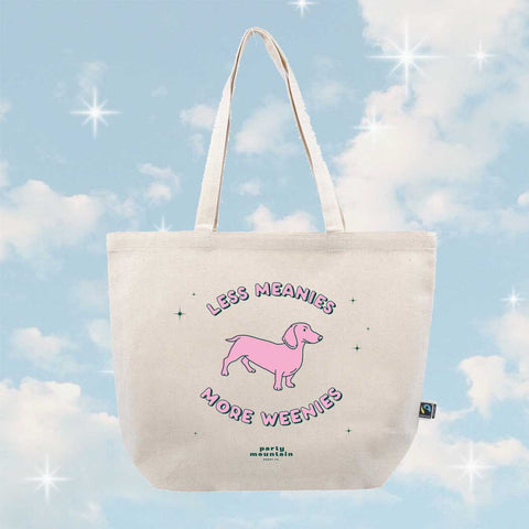 Party Mountain Paper Co. Less Meanies More Weenies Organic Canvas Tote - The Local Space