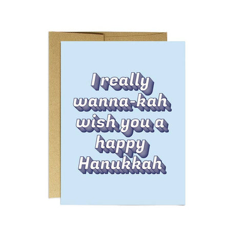 Wanna-kah Wish you a Happy Hanukkah | Hanukkah Card - The Local Space