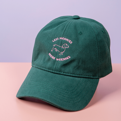 Party Mountain Paper Co. | Less Meanies, More Weanies Baseball Dad Hat, The Local Space, Local Canadian Brands