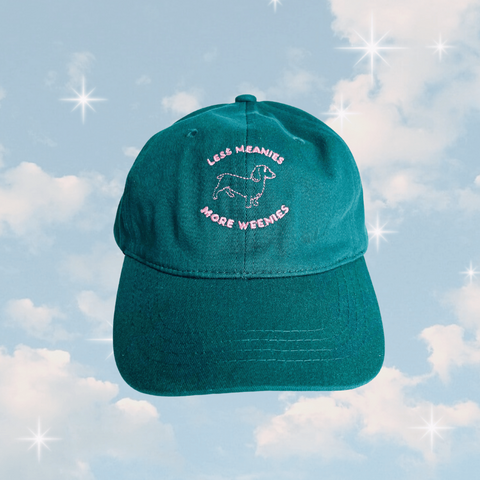 Party Mountain Paper Co. | Less Meanies, More Weanies Baseball Dad Hat, The Local Space, Local Canadian Brands