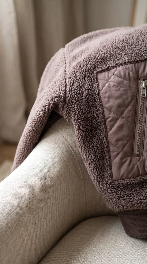 Tess Teddy Quilted Coat - Espresso