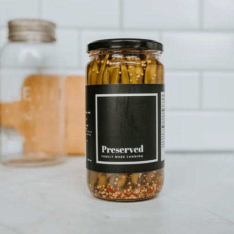 Preserved Canning Pickled Beans – Dill & Garlic Pickled Green Beans (750ml) - The Local Space