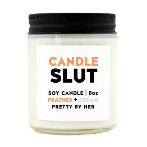 Pretty by Her Candle Slut Soy Candle - Peaches & Cream - The Local Space