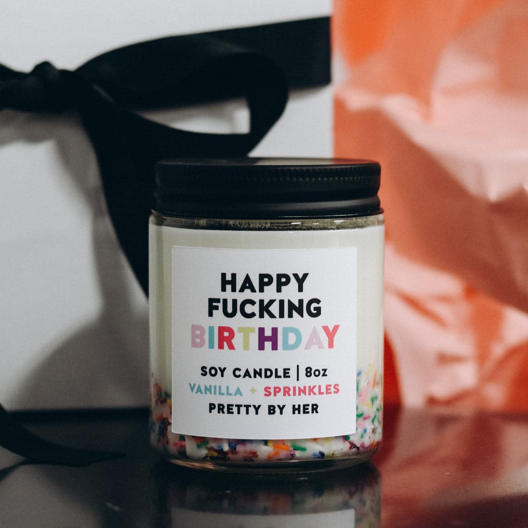 Happy Fucking Birthday Candle | Vanilla + Sprinkles - The Local Space