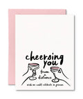 Pretty By Her Cheersing You From a Distance Greeting Card - The Local Space