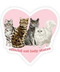 Pretty By Her Official Cat Lady Status Vinyl Sticker - The Local Space