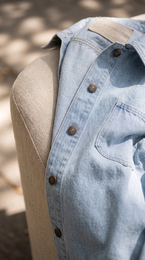 Kaitlin Oversized Light Wash Denim Jacket