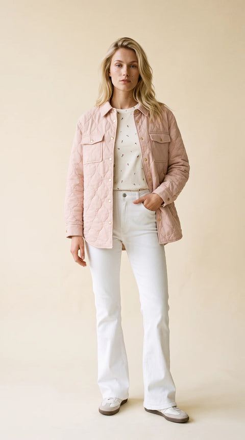 Blush Leni Quilted Coat