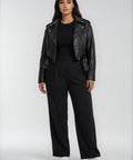 Priv LuxeFlow Trouser Pant - Pleated Pull - On Wide Leg Pant Black - The Local Space