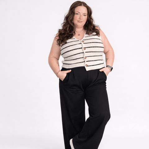 Priv LuxeFlow Trouser Pant - Pleated Pull - On Wide Leg Pant Black - The Local Space