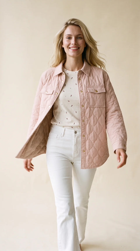 Blush Leni Quilted Coat