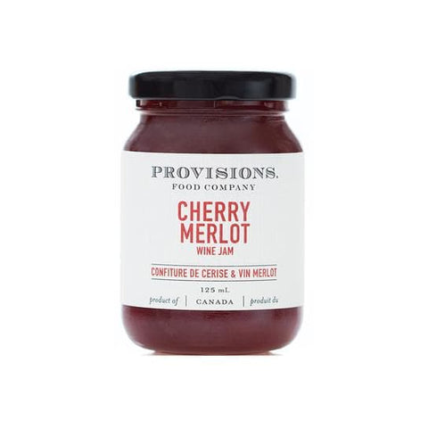 Provisions Food Company Cherry Merlot Wine Jam – Gourmet Sour Cherry Preserve (125mL Jar) - The Local Space
