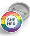Rainbow Pronoun Button Pin (1.25”) - The Local Space