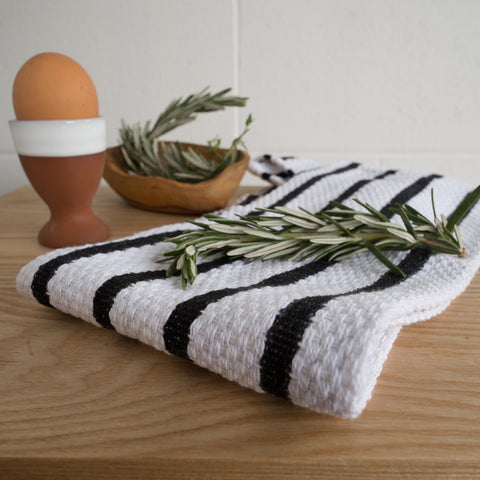 Basketweave Black Dishtowel - The Local Space
