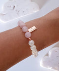 Rose Quartz + Aura Crackle Quartz | Bracelet - The Local Space