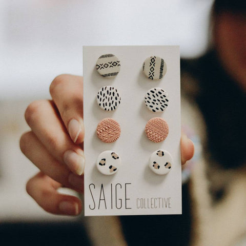 Sophie Studs | Assorted Clay Earrings - The Local Space